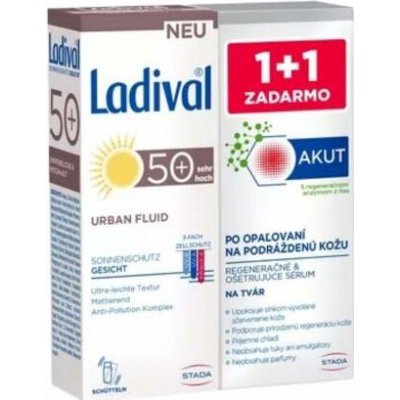 LADIVAL Urban fluid SPF50+ + akut face serum set
