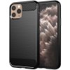 Techsuit Karbónový silikón ochranný obal na - iPhone 11 pro - čierny