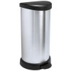 Odpadkový kôš, s pedálom, kovový efekt, 40 l, CURVER