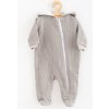 Dojčenský mušelínový overal s kapucňou New Baby Comfort clothes sivá, veľ. 80 (9-12m)