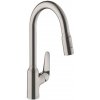 Hansgrohe Focus M42 - Drezová batéria M429-H220 s výsuvnou spŕškou, vzhľad nehrdzavejúcej ocele - 71800800