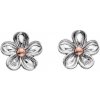 Hot Diamonds Strieborné kvietkové náušnice s diamantmi Forget me not DE618