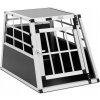 Hliníkový prepravný box do auta pre psa M 55x70x50
