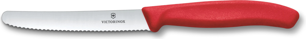 Victorinox 6.7831.C1 nôž na paradajky a salámu, 11 cm, zúbkovaná oblá čepeľ, červený