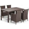 Súprava záhradného nábytku Meliowa pre 4 osoby, hnedá s teplými vankúšmi taupe