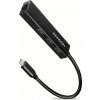 AXAGON HMC-GL3A, USB 3.2 Gen 1 hub, porty 3x USB-A + Gigabit Ethernet, kovový, kabel USB-C 20cm