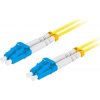 LANBERG optický patch cord SM LC/UPC-LC/UPC duplex 2m LSZH G657A1 průměr 3mm, barva žlutá
