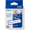 páska BROTHER TZeFA3 modré písmo, biela nažehľovacia páska FABRIC Tape (12mm) (TZEFA3)