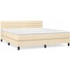 Posteľný rám boxspring s matracom krémový 180x200 cm látka