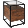 tectake 404682 nočný stolík dudley 40x43x60,5cm - industriálne drevo tmavé, rustikálne