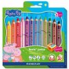 STAEDTLER Peppa Pig Noris junior jumbo 3 v 1, 12 farieb