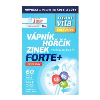 MaxiVita Exclusive Calcium magnézium zinok + vitamíny B6 D3 a K1 60 tabliet  od 3,06 € - Heureka.sk