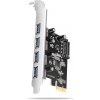 AXAGON PCEU-430RS, PCIe radič, 4x USB 5Gbps port, SATA napájanie, Renesas PD720201, SP PCEU-430RS