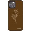 Picasee silikónový čierny obal pre Apple iPhone 12 Pro Max - Brown flowers