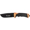 Ganzo Knife G8012-OR nôž do prírody 11,5 cm, čierno-oranžová, ABS, guma, plastové puzdro