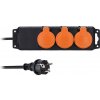 SOLIGHT Predlžovací prívod 5m, 3 zásuvky IP44, 3 x 2.5mm2, kábel guma-neoprén H07RN-F