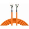 S/FTP (PiMF) drôt LSOH 50m cat.7, CPR Eca, AWG23, 1000Mhz, 10GBase-T, oranžový, meď, GHMT