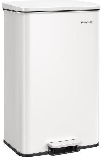Elegantný biely Songmics odpadkový kôš 40 l, praktický pomocník do každej domácnosti a šetrný k životnému prostrediu.