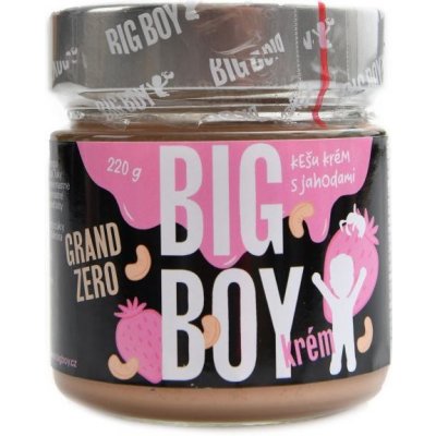 BigBoy Grand zero jahoda kešu krém s jahodami bez cukru 220 g