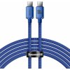 Baseus CAJY000703 Crystal Shine Series Dátový Kábel USB-C - USB-C 100W 2m Blue