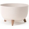 Nohel Garden Žardinka ROMA ECO WOOD 4v1 plastová + 3 ks nožičiek d24x15cm Barva: Bílá, Průměr: 24 cm, Výška: 15 cm