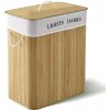 JUSKYS Bambusový Kôš na Prádlo 100L, skladací, 2 komory, natural