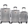 Sada cestovních kufrů TUCCI Srotolare T-0277/3 ABS - stříbrná - 91 L / 59 L + 35% EXPANDER / 33 L