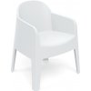 Lazy Momo Stolička s opierkami rúk MILANE 680x600x805 mm WHITE biela