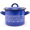 Smaltovaný hrniec s pokrievkou 25 cm / 10 l – vzor Čičmany