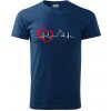 Nemecký ovčiak ekg - Klasické pánske tričko vyššej gramáže - XS ( Polnočná modrá )