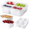 Dóza na potraviny so 4 priehradkami (Lunchbox na desiatu s rozdelenými priehradkami – oddelené potraviny bez miešania chutí)