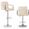 MIADOMODO Barová stolička 2ks, s lakťovými opierkami, béžová