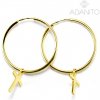 ADANITO BRN1046G - Zlaté náušnice krúžky s krížikom 16 mm 0.81 g
