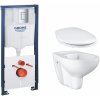 Súprava podomietkový montážny rám s tlačidlom a tesnením Grohe Solido 39930000, WC misa Grohe Bau Ceramic 39427000, 39492000