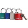 Zámek visací litinový barevný, 25mm, 3 klíče