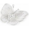 Motýľ s brúsenými korálkami na našitie a nalepenie - Off White (2 ks)