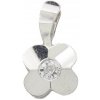 Zlatý prívesok z bieleho zlata štvorlístok so zirkónom 8095W