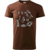 Horolezecké karabíny - Klasické pánske tričko vyššej gramáže - S ( Čokoládová )