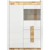 BRW Vitrína ALAMEDA REG1W1D2S biely lesk/dub westminster drevotrieska/MDF 102 cm x 141 cm x 41 cm