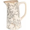 Clayre & Eef Béžový keramický dekoračný džbán so šedými ornamentami Gassia M - 16*11*20 cm - Clayre & Eef