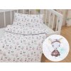 Biante Detské bavlnené posteľné obliečky do postieľky Sandra SA-372 Myšky a konvičky na bielom Do postieľky 90x140 a 40x60 cm