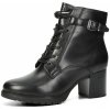 Tamaris dámske kožené členkové čižmy na zips - čierne - 36