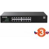 Tenda TEG2216D Websmart L2 cloud managed switch, 16x 10/100/1000 Mbps, Kov, Fanless-bez ventilátorov 75012019