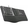 Klávesnica C-TECH KB-113E USB, ERGO, čierna, CZ / SK KB-113E
