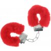 Classic Fluffy Handcuffs - Red - Putá plyšové - červené