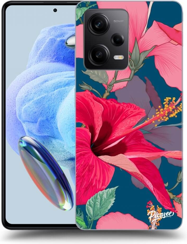 Púzdro Picasee silikónové Xiaomi Redmi Note 12 Pro 5G - Hibiscus čiré