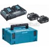 MAKITA 197629-2 DC18RD + 2x BL1850B - Aku set - 2x akumulátor (18V, 5,0Ah), dvojnabíjačka DC18RD, systainer