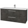 Dreja Umývadlova skrinka GIO SZZ2 120 - D16 Tmavý betón / Úchytka T03 / D16 Tmavý betón