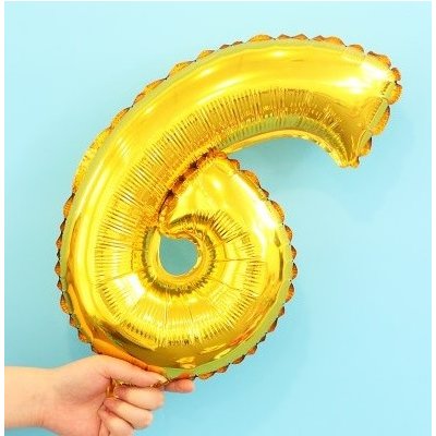 Fóliový balónik číslo 6 zlatý 46cm