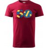 Volejbal okrúhle narodeniny 50 - Klasické pánske tričko vyššej gramáže - XL ( Marlboro červená )